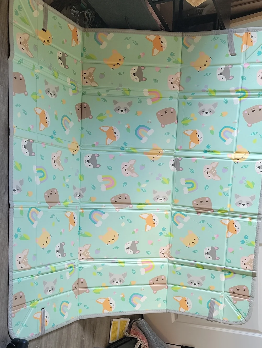 Baby Play Mat - Mint Animal Print